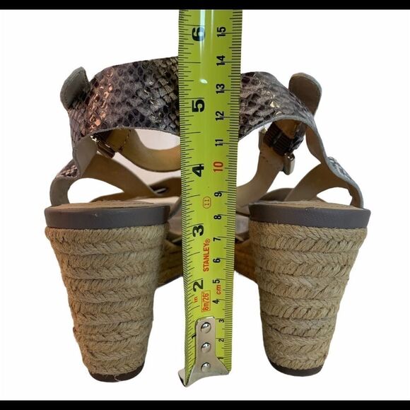 Geox Taupe snakeskin leather wedge espadrilles 39 - Picture 6 of 8